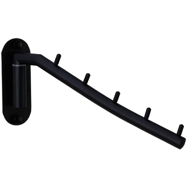 Perchero de pared, tendedero plegable para ropa montado en la pared para baño, balcón, dormitorio, cuarto de lavado - negro ER