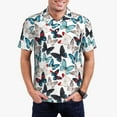 thumbnail image 2 of Balery Butterfly Printed Men’s Short Sleeve Polo Shirt, Midweight Men's Shirt,Golf Polo shirts -3X-Large, 2 of 8