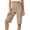 Khaki -BP19, variant on Tummy Control Stretch Capris for Women with Pockets Wide Leg Cotton Pull On Capri Pants Petite Length Dressy Casual Wine S