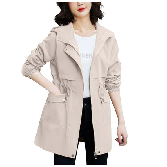 Spring And Autumn Thin Windbreaker For Women Medium And Long Slim Fit Casual Western Design Coat