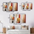 thumbnail image 4 of Designart "Redemption under the Full Moon Gold and Red Abstract II" Abstract Painting Framed Wall Art Set Of 3 - Gold Modern Frame Canvas Set For Living Room Decor, 4 of 6