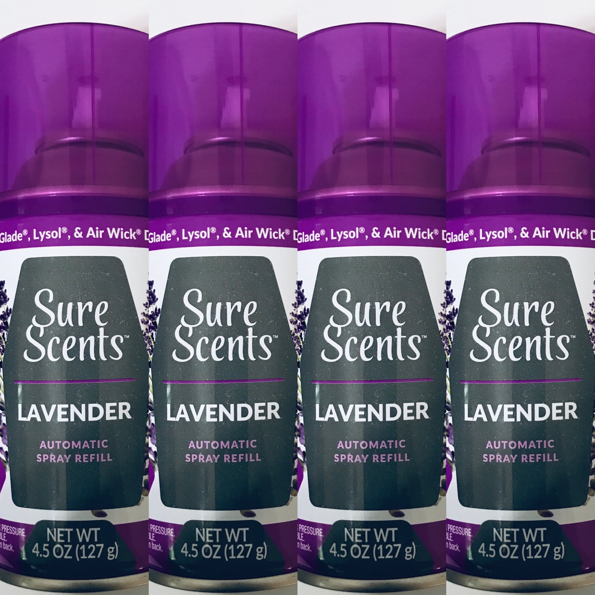 4 Sure Scent Automatic Spray Air Freshener Refill, Lavender Scent 4.5