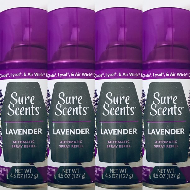 4 Sure Scent Automatic Spray Air Freshener Refill, Lavender Scent 4.5