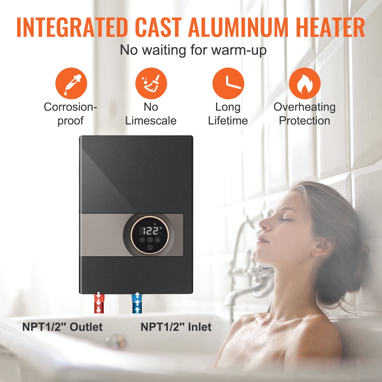 BENTISM Electric 240 Volts 13800 Watts Instant Tankless Water Heater for Shower
