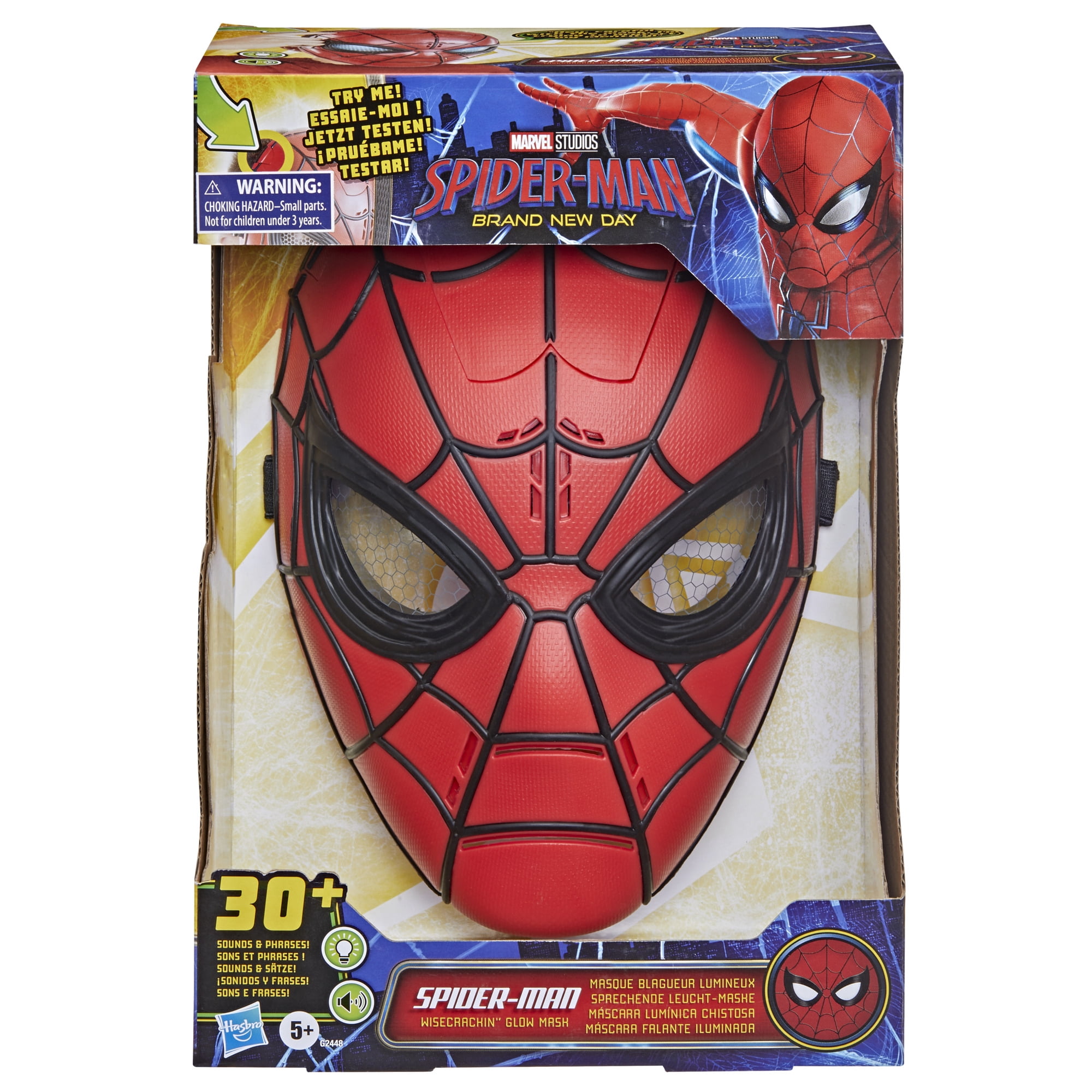 Marvel Studios Spider-Man Brand New Day Wisecrackin’ Glow Mask, Ages 5 and up