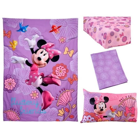 Disney Minnie Mouse 4-Piece Toddler Bedding Set Fluttery