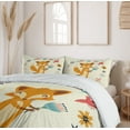 thumbnail image 6 of Ambesonne Cartoon Duvet Cover Set, Animal with Floral, 2-Calking, Almond Green Eggshell, 6 of 7