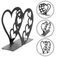 thumbnail image 4 of 2 servilleteros con forma de corazón, dispensadores de pañuelos creativos, decorativos, de pie, de metal negro, para mesa de comedor., 4 of 7