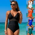 thumbnail image 4 of YTDSCS Female Summer Beach Strap One-Piece Elegant Plastic Bikini Stretch Swimsuit S-XL, 4 of 10