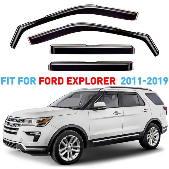 GrandWheel Co Window Deflectors Smoke Tinted In-Channel Side Window Vent Visor Deflectors Rain Guards Compatible with Explorer 2011-2019 - 4 pcs. GW0841