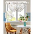 thumbnail image 3 of Ocean Beige Coral Sheer Waterfall Valance Curtains for Window, Summer Coastal Starfish Conch Nautical Rod Pocket Sheer Topper Swag Curtains for Living Room, Kitchen 38.5"W x 47.2"L, 1 Panel, 3 of 7
