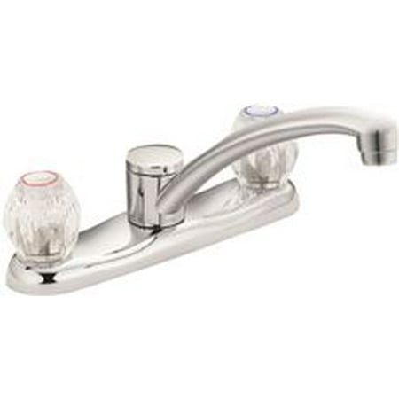 Moen Chateau Kitchen Faucet With Two Handls And Low Arc, Chrome, Lead