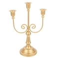 thumbnail image 2 of Masteelf  European Style 3-arms Candlestick Retro Decor Candelabras Golden, 2 of 7