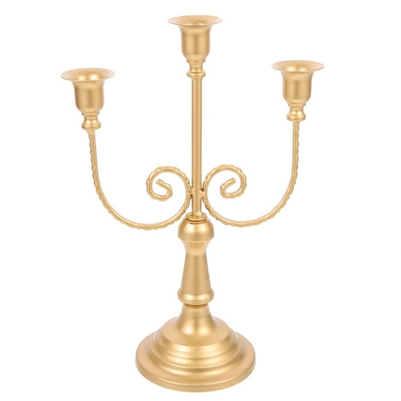Topbathy Iron Art Vintage Candelabra Golden Multi Head Candle Holder for Home Decor