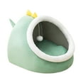 thumbnail image 4 of cat warm Bed for Indoor Cats with Removable Cushion Durable Puppy Kitten Cushioned Bed Semi Enclosed Lovely Dinosaur Shape Cat Bed Cave Nest S, 4 of 5