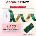 thumbnail image 2 of Cinta de Terciopelo Uxcell, Cintas Doradas Trituradas de Un Solo Lado para Lazos de Manualidades, Decoraciones de Árbol de Navidad Verde, 2 of 7