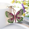 thumbnail image 2 of Ludlz Women Stylish Multicolor Butterfly Rhinestones Keychain Key Ring Bag Ornament, 2 of 8