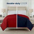 thumbnail image 2 of Martex Reversible Microfiber Full/Queen Coverlet, Ultra Soft Breathable Bedding, Red/Navy, 2 of 8
