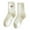 White-4B-home supplies, variant on Home Valentine's Day Cute Socks White Puffy Thickened Fleece Socks for Fall and Winter Warm Cozy Floor Socks Mid-Calf Soft Nylon Polyester Blend Gifts