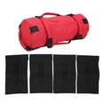 thumbnail image 1 of Bolsa de arena para entrenamiento, tela Oxford, 6 asas, fácil ajuste, bolsa de pesas multiusos para Fitness con bolsas de relleno para gimnasio interior, color rojo, 1 of 12