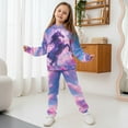 thumbnail image 4 of Uorisanigo Kids Girls Boys Sweatsuit Set - 2 Piece Pullover Hooded Floral Western Horse Sweatshirt and Athletic Jogger Sweatpants Kids Youth Activewear Set Clothing Sets, 4 of 7