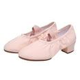 thumbnail image 6 of SYMSHOES Comfortable Pink Canvas Dance Shoes for Women - Low Block Heel, Elastic Strap, Non-Slip for Practice & Daily Wear (Size 36-42),Size 37, 6 of 7