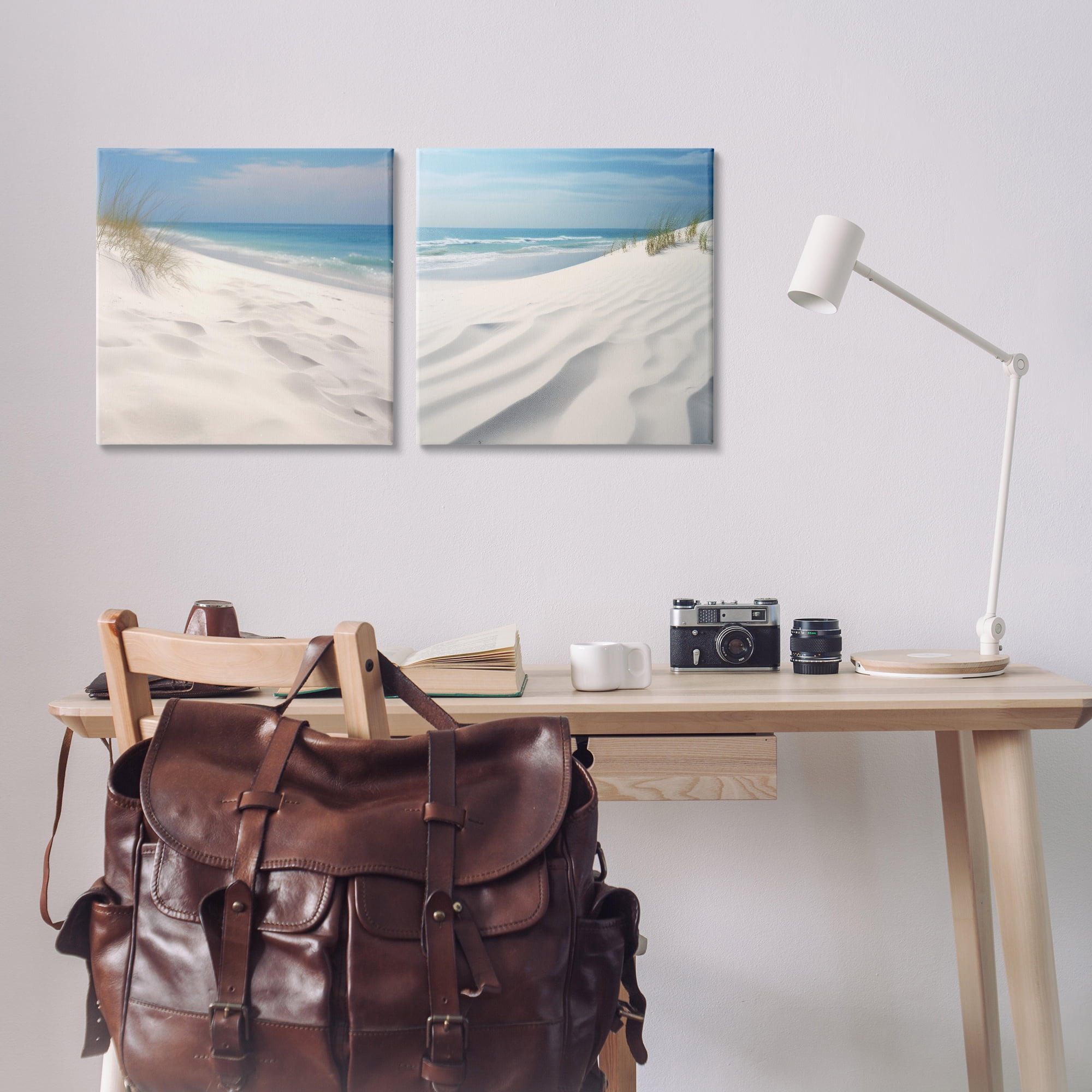 Stupell Industries Serene Beach Sand Dune Landscape & Nature Photography Wrapped Canvas Art Print Wall Art, 17 x 17, Set of 2