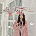 thumbnail image 3 of Hello Kitty Kuromi-paraguas de lluvia Manual transparente para mujeres y niñas, resistente al viento, plegable, para viajes al aire libre, 3 of 4