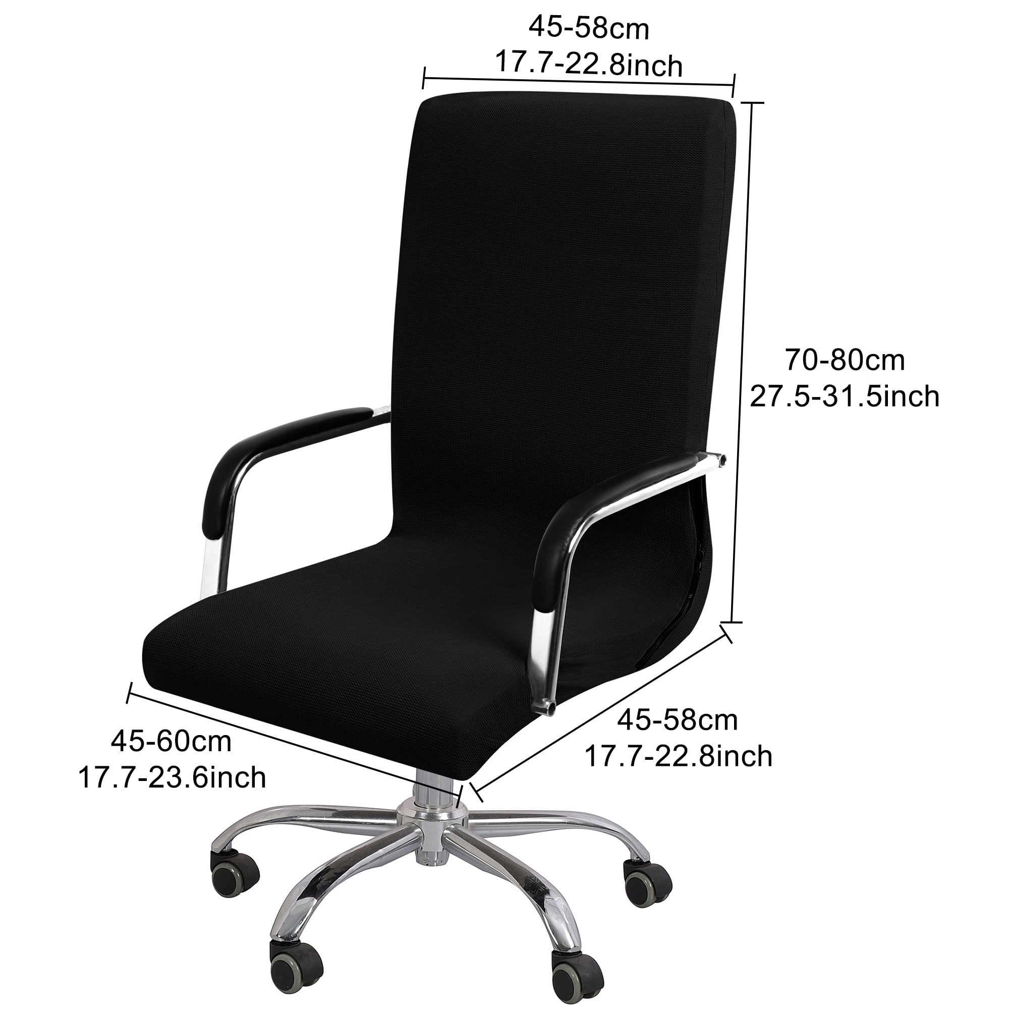 Unique Bargains Stretch Office Chair Cover Armchair Protector Slipcovers Black M