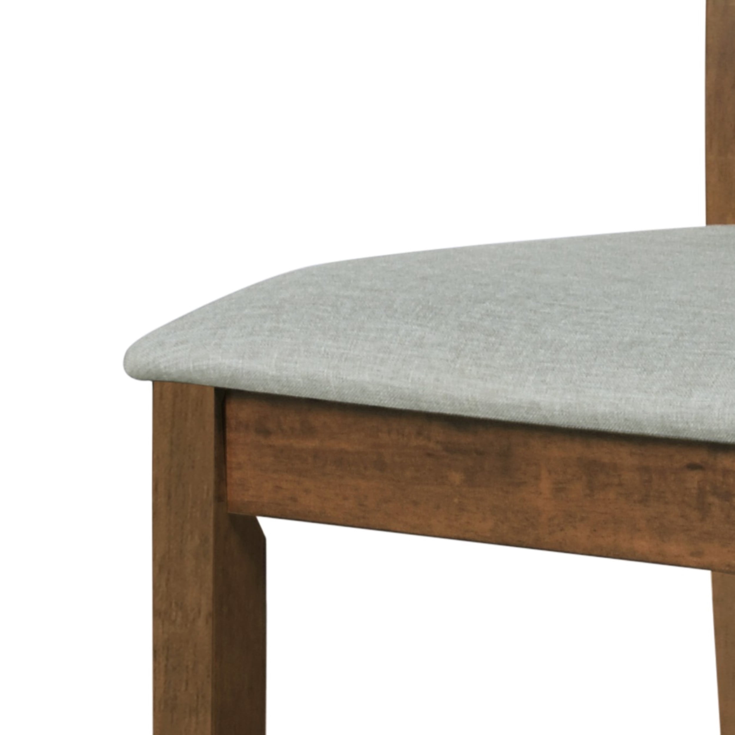 Home Design Olivia Dining Chair, Set of 4, Cushioned Seat, Mid-Century Modern Style, Gray/Brown