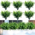 thumbnail image 5 of PCS Plantas de eucalipto artificiales, arbustos de boj falsos resistentes a los rayos UV que no se decoloran, vegetación de plástico sintético para bodas, ramos de novia, interiores, exteriores,, 5 of 5