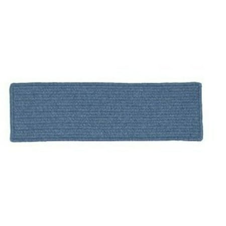 Colonial Mills Set of 13 Blue Handmade Braided Stair Tread Rectangular Rug 28"