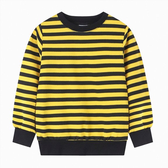Nwiuh Baby and Toddler Boys Crewneck Sweatshirts Kids Cotton Pullover Hoodie Long Sleeve T-Shirts Tops (Yellow, 6-7 Years)