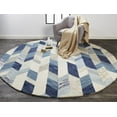 thumbnail image 2 of Binada Tufted Graphic Chevron Rug, Cobalt Blue/Ivory, 8ft x 8ft Round, 2 of 5