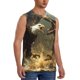 thumbnail image 2 of Fotbe Dinosaur Bald Eagle Men's Camiseta sin Mangas Estampada para Hombres, Playera Casual para Gimnasio, Entrenamiento, Playa-3X-Large, 2 of 7