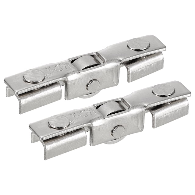 Unique Bargains Rouleau de Porte Coulissante en Acier Inoxydable avec Roulements à Billes pour Porte en Verre, Lot de 2