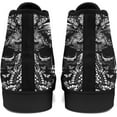 thumbnail image 7 of Skull High Top Canvas Sneakers for Men Women, Gothic Floral Print Streetwear Casual Fashion Skate Shoes, 7 of 7