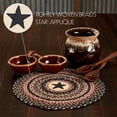 thumbnail image 3 of VHC Brands Colonial Star Trivet Hot Pad for Pots Pans, Tan Black Red, Jute Blend, Round Circle, 15 Inches, 3 of 4
