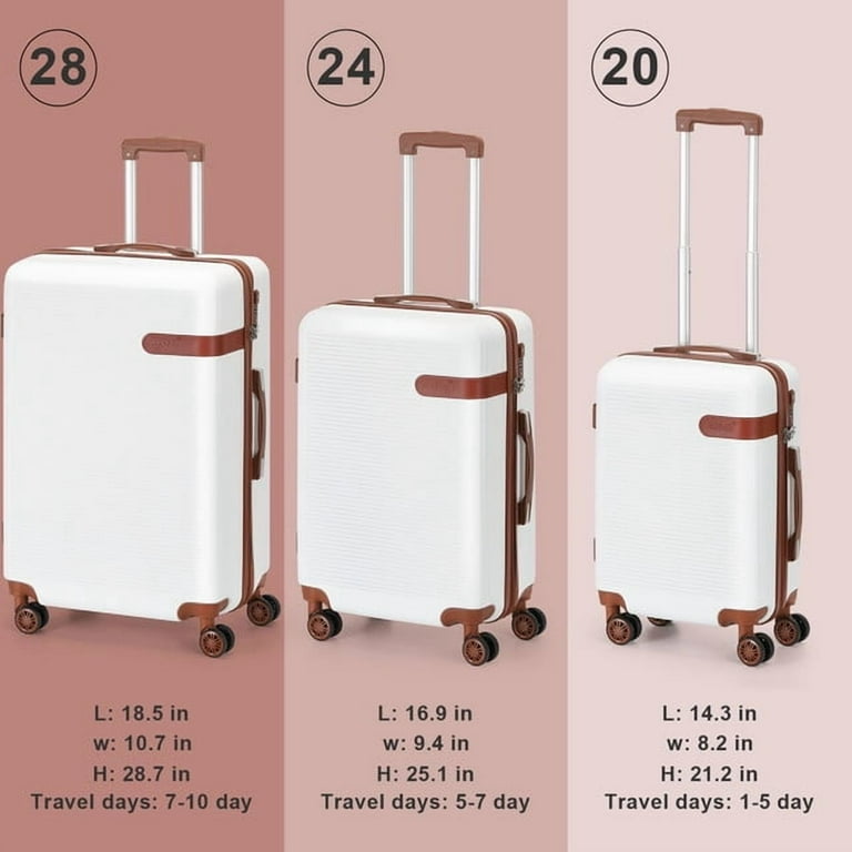 Hikolayae Coast Collection 3-Piece Hard Shell Suitcases in White