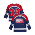 thumbnail image 4 of Marvel Mens Hockey Jersey - Spider-Man Mickey Mouse Punisher Long Sleeve Mesh Hockey Jerseys for Men, 4 of 7