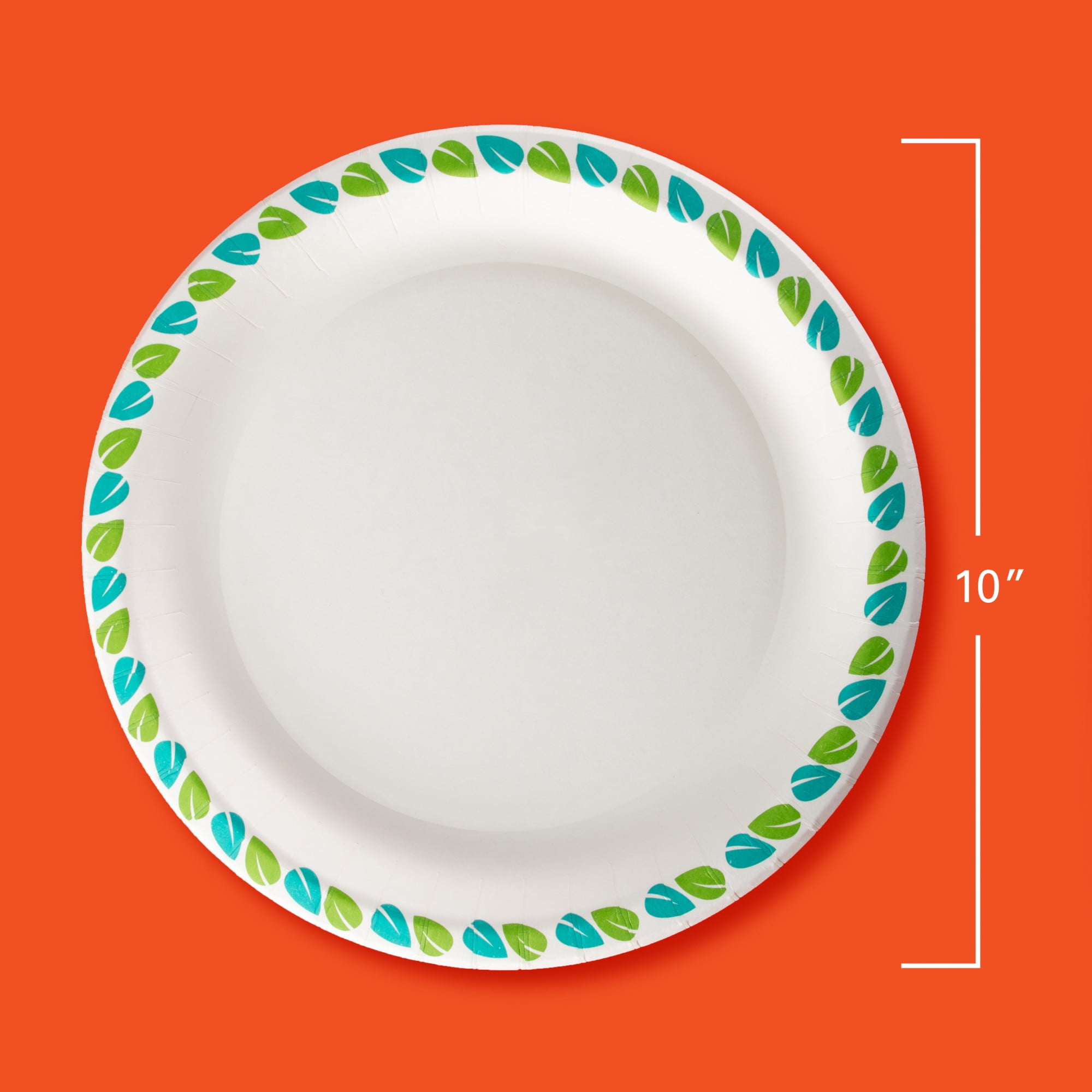 (7 pack) Hefty Compostable Paper Plates, Disposable Plates, 10 inches, 20 Count