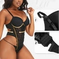thumbnail image 3 of Elainilye Fashion Bodysuits for Women Tummy Control Shaping Crotch Fit Lace Tight Strap Bodysuit Shapewear,Black, 3 of 9