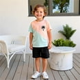 thumbnail image 5 of Boy Outfits Short Sleeve Cute Prints T Shirt Tops Shorts Kids Boys' Clothing Sets, 5 of 7