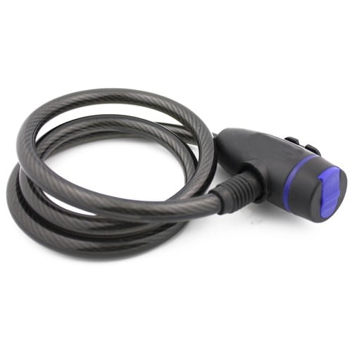 Wideskall 36" inch 10mm Cable Self Coiling Keyed Bicycle Bike Lock with Mount (Clear) by