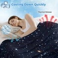 thumbnail image 3 of Blue Starry Sky Cooling Blanket, Lightweight Breathable Summer Throw Blanket with Double Sided Cold Effect, Universe Space Galaxy Night Star Picnic Beach Blankets Bed Sheet for Hot Sleepers 40"x60", 3 of 8