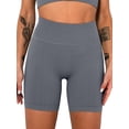thumbnail image 4 of BadPiggies Women's Stretch Biker Shorts High Waist Yoga Shorts Tummy Control Athletic Running Tights Pants (S, Gray), 4 of 5