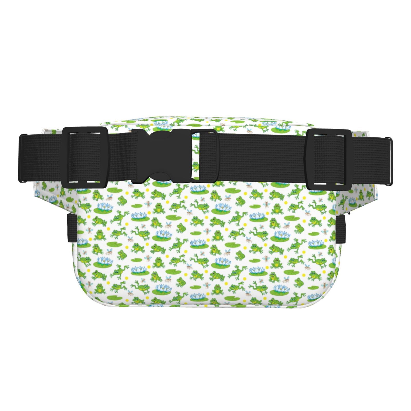 Picia Frogs Jumping Print Square Double-Layer Waist Bag Mini Adjustable Waist Belt Bag Exercise Running Travel Hiking