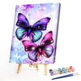 thumbnail image 2 of Lienzo DIY Color mariposa pintado a mano dibujo ilustraciones aceite Kit pintura por números FLhrweasw Nuevo, 2 of 9