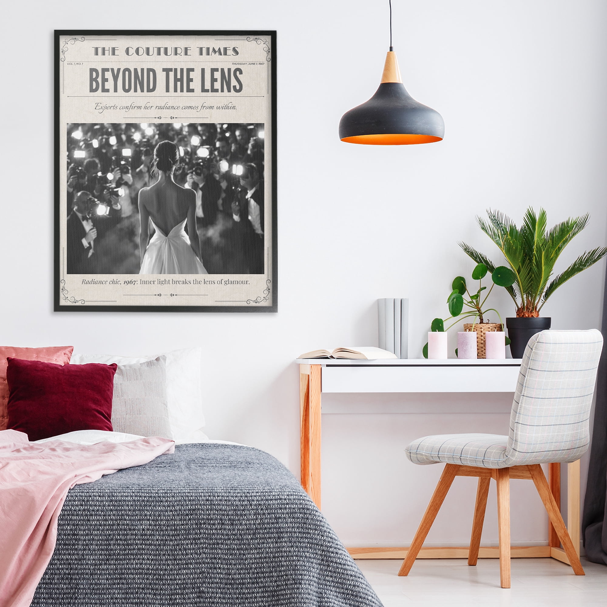 The Couture Times Magazine Black Framed Giclee Art, design by A Barefoot Stylist