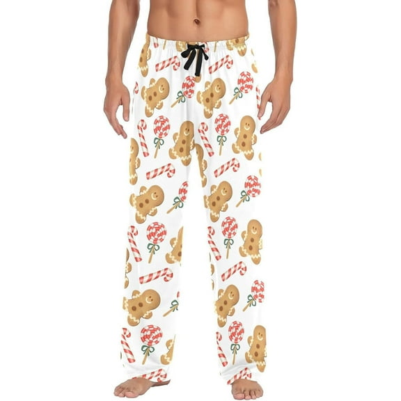 Top-kevin Men's Pajama Pants Christmas Cotton Pajama Bottoms Winter Soft Lounge PJ Pants